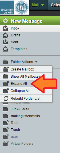 Clicking on "Expand All" will show all subfolders.