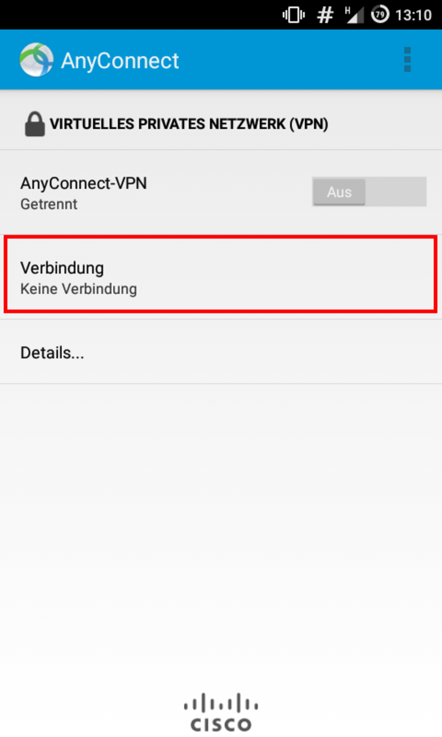 Screenshot: VPN-Verbindung