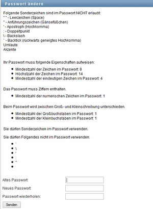 Passwortregeln